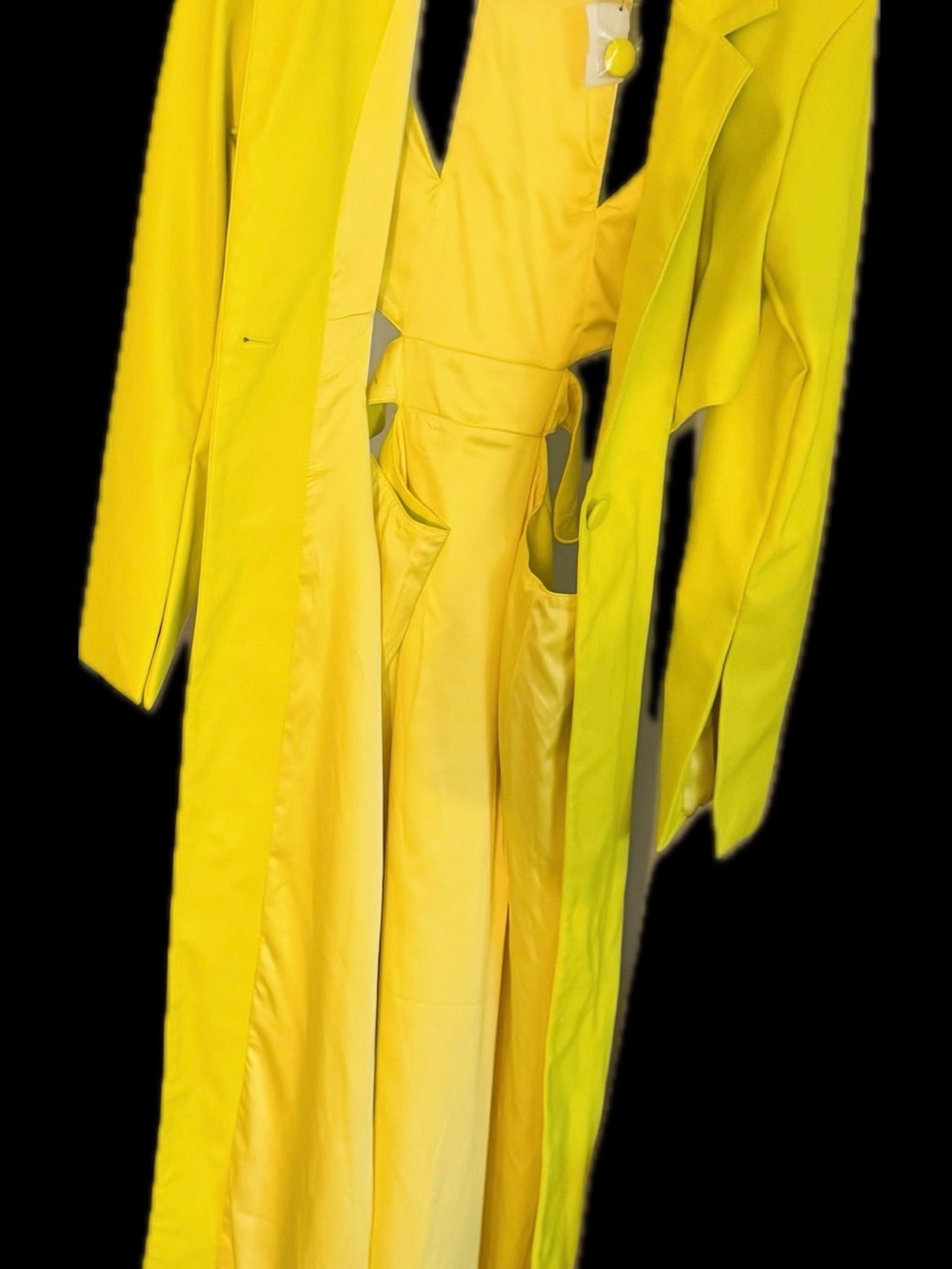 AKIRA Bright Yellow Long Leather Jacket